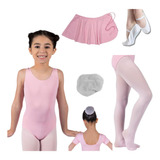 Kit Completo Ballet Infantil Balé Uniforme Roupa Bailarina