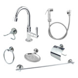 Kit Completo Banheiro Torneira 1198 Ducha Higiênica 5pçs
