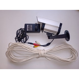 Kit Completo Câmera Caixa Cabo Fonte Para Vigilância Ao Vivo