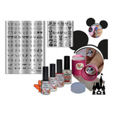 Kit Completo Carimbo De Unhas Minnie E Mickey P80 Apipila