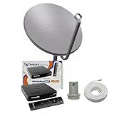 Kit Completo Century Com Receptor Midiabox B7 Lnbf Cabo 15m