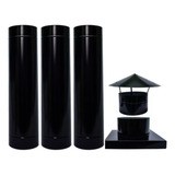 Kit Completo Chaminé P Churrasqueira Pré Moldada 20cm X 3m
