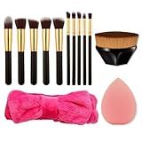 Kit Completo De 11 Pincéis De Maquiagem Kabuki E Acessórios