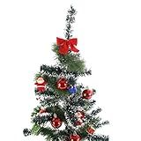 Kit Completo De Decoração Para Árvore De Natal 6 Bolinhas 12 Laços E 1 Festão 2m