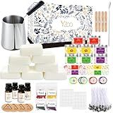 Kit Completo De Fabricação De Velas Para Adultos Iniciantes- Faça Você Mesmo- Inclui Cera De Soja- Derretedor De Cera- Aromatizantes- Corantes- Pavios Em Fio E Palito- Latas De Vela E Muito Mais