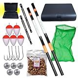 Kit Completo De Pesca Para Lambari- Vara Telescópica 2-10m E 1-80m- Estojo- Anzóis- Boias- Chumbadas- Rede- Isca- Acessórios