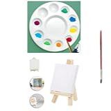Kit Completo De Pintura - Paleta Godê - Pincel - Tela Com Cavalete