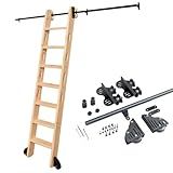 Kit Completo De Trilhos Com Rodinhas Para Escada Fácil De Instalar Rolo De Piso Com Freio Para Bibliotecas Domésticas Estantes E Armazenamento Sem Escada