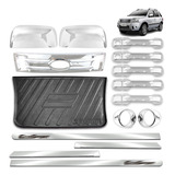 Kit Completo Ecosport 10/12 Frisos Protetor Bandeja + Grade