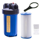 Kit Completo Filtro Big Blue 10 Plissado Lavável 5 Micra