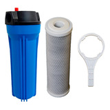 Kit Completo Filtro Carvão Carcaça Chave 10 Caixa D água