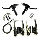 Kit Completo Freio V Brake Logan Alumínio Bike Cabos Manetes