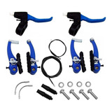Kit Completo Freios V brake Nylon Bicicleta Aro 16 20 24 26 Cor Azul