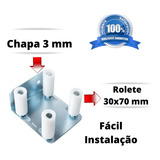 Kit Completo Guia Para Portão 4x1 Com Roletes 30 Mm X 70 Mm