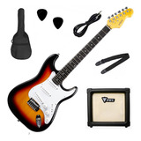 Kit Completo Guitarra Phx Strato Power Amp E Acessórios