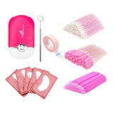 Kit Completo Iniciante Extensão Alongamento De Cilios Pad Escovinha Mini Ventilador Aplicador