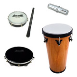 Kit Completo Instrumentos De Samba Timba Pandeiro Tamborim