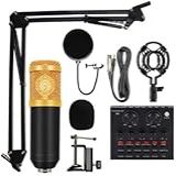 Kit Completo Interface Mesa V8S Com Microfone Condensador Com Braço Articulado Locução Live Stream 