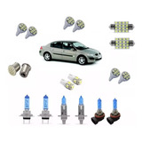 Kit Completo Megane Lampada Super Branca Farol E Milha Led