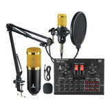 Kit Completo Mini Placa V8x Pro Live Sound Microfone Bm800