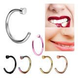 Kit Completo Piercing Aço Cirúrgico 6 Cores Nariz Boca Fake