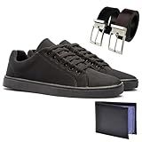 Kit Completo Sapatênis Tênis Masculino Casual 01 Cinto 01 Carteira 42 Preto Preto 
