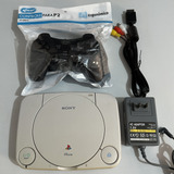 Kit Completo Sony Playstation 1 Slim Ps One Perfeito Ps1 Original Sem Defeitos Controle Cabos Av Energia Console Impecável Colecionador