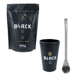Kit Completo Tereré Black Erva Cuia Bomba Inox Erva 500g