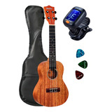 Kit Completo Ukulele Soprano Shelby Mogno Su21m  brinde Cor Marrom