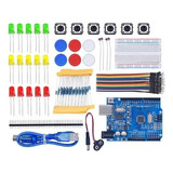 Kit Componentes Resistor Led Botão Compatível Arduino