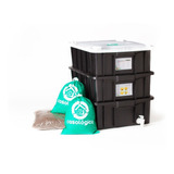 Kit Composteira Doméstica Minhocário P Minhocas 15l Sf