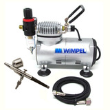 Kit Compressor Prof Wimpel Aerógrafo Dupla Ação Completo