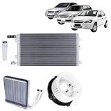 Kit Condensador Com Filtro Secador  Ventilador Da Caixa  Evaporador Ar Condicionado Celta Classic Corsa Prisma 2010 Até 2015