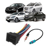 Kit Conector Chicote Ligação Radio E Antena Gm Onix Cruze