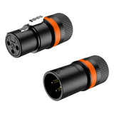 Kit Conector Roxtone Xlr Femea Macho Rotativo Linha Lx3 Par