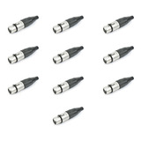 Kit Conector Santo Angelo Sa2x Xlr Fêmea Linha 10 Unidades
