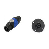 Kit Conector Speakon Amphenol Macho De Linha Fêmea Painel