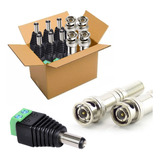Kit Conectores Instalação 4 Câmeras Segurança Plug Bnc P4