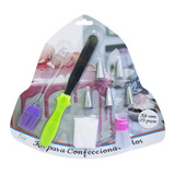 Kit Confeccionar Bolo 9 Peças Pincel Bico Decorador Espátula