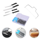 Kit Confeitar Espátulas Nivelador E Bicos Aço Inox Plástico
