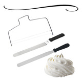 Kit Confeiteiro 2 Espatulas Nivelador Fatiador Bolos Biscuit