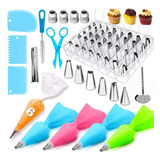 Kit Confeiteiro 72 Peças Para Decoração De Bolo Inox