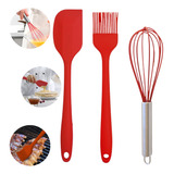Kit Confeiteiro Cozinha Silicone Fue E Espátula Com Pincel