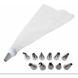 Kit Confeiteiro Saco Reutilizável 12 Bicos Decorador