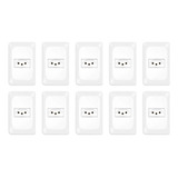 Kit Conjunto 10 Tomadas Simples 4x2 10a Pial Pop Lgx030 Cor Branco