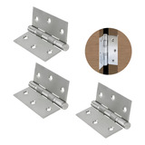 Kit Conjunto 12 Dobradiça Porta C rolamento 3 X 2 5 Escovado