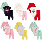 Kit Conjunto 12 Peças Roupa De Bebê 100 Algodão Para Menina