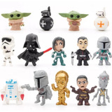 Kit Conjunto 14 Bonecos Miniaturas Brinquedo Star Wars