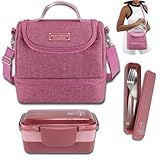 Kit Conjunto 3 Peças Bolsa Térmica Porta Talher Marmita Jacki Design Rosa 