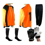 Kit Conjunto 4 Em 1 Goleiro Calca Lrj Infantil